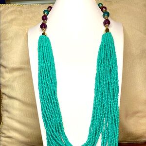 5 for $15 Teal and Purple bead necklace
